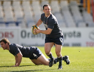06.06.08 Wales rugby in S.Africa... Wales Gareth Cooper at the Captains Run at  the stadium in Bloemfontein which is still being renovated.   