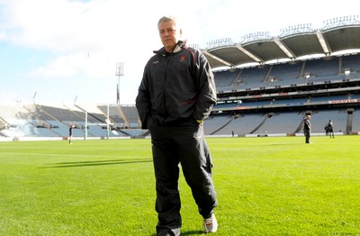 07.03.08 - Wales Rugby Training - Wales Coach, Warren Gatland looks around Croke Park 