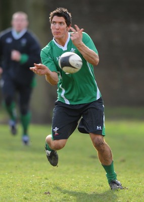09.03.09 - Wales Rugby Training - James Hook in action during training. 