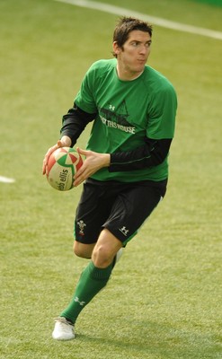 11.02.10 - Wales Rugby Training - James Hook in action during training. 