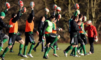 11.02.10 - Wales Rugby Training - James Hook in action during training. 