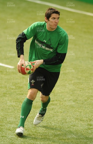 11.02.10 - Wales Rugby Training - James Hook in action during training. 