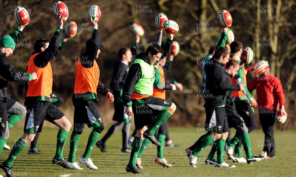 11.02.10 - Wales Rugby Training - James Hook in action during training. 