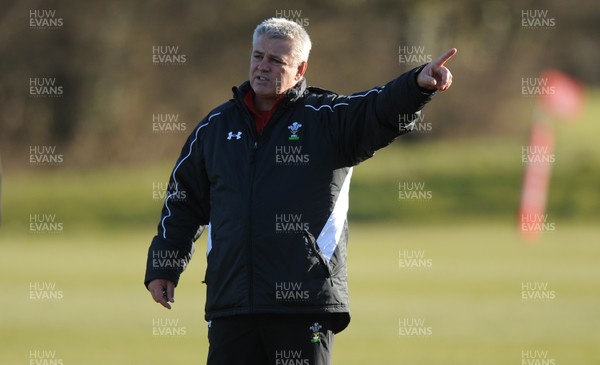 11.02.10 - Wales Rugby Training - Head coach Warren Gatland makes a point during training. 