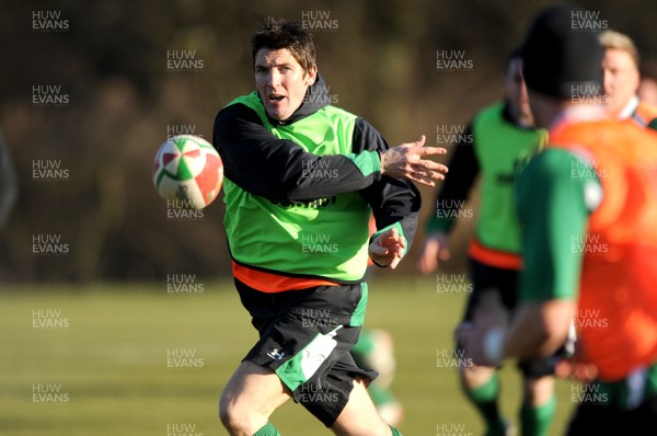11.02.10 - Wales Rugby Training - James Hook in action during training. 