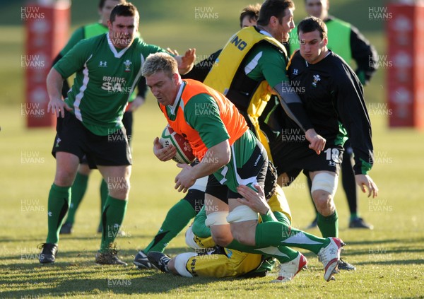 11.02.10 - Wales Rugby Training - Andy Powell in action during training. 