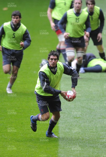 11.03.08 - Wales Rugby Training - James Hook in action during training 