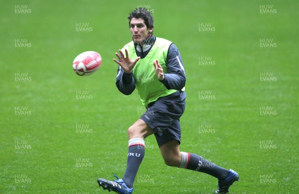 11.03.08 - Wales Rugby Training - James Hook in action during training 