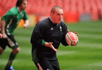12.02.09 - Wales Rugby Training - Gethin Jenkins in action during training. 