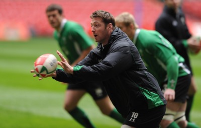 12.02.09 - Wales Rugby Training - Ian Gough in action during training. 