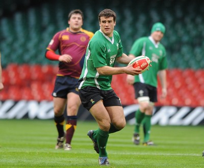 12.02.09 - Wales Rugby Training - Jamie Roberts in action during training. 