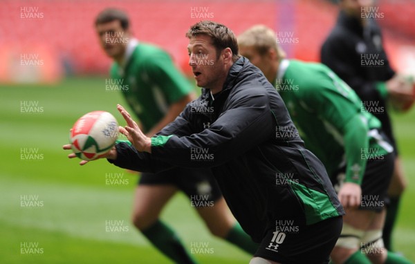 12.02.09 - Wales Rugby Training - Ian Gough in action during training. 