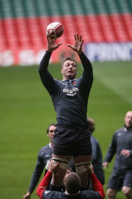 14.02.08 Wales Rugby training... Wales' Ian Gough. 