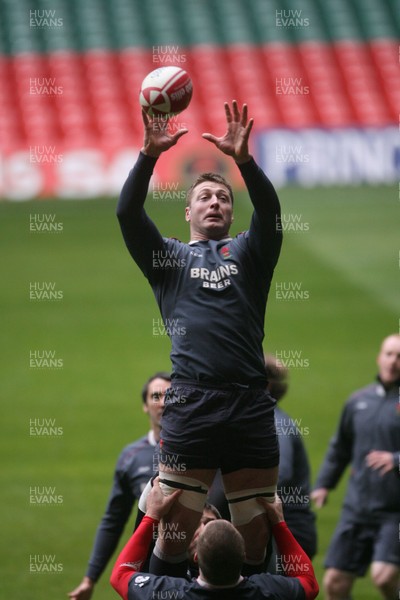 14.02.08 Wales Rugby training... Wales' Ian Gough. 