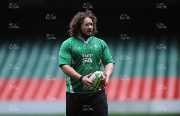 19.03.10 - Wales Rugby Training - Adam Jones during training. 