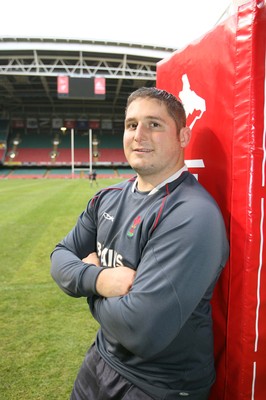 22.11.07 Wales rugby training... Rhys Thomas on the pitch at the Millennium Stadium in Cardiff. 