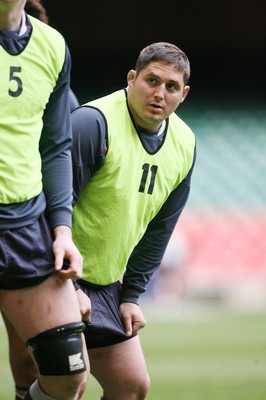 22.11.07 Wales rugby training... Rhys Thomas on the pitch at the Millennium Stadium in Cardiff. 