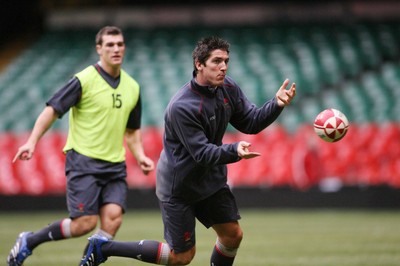 22.11.07 Wales rugby training... James Hook during training at the Millennium Stadium in Cardiff. 