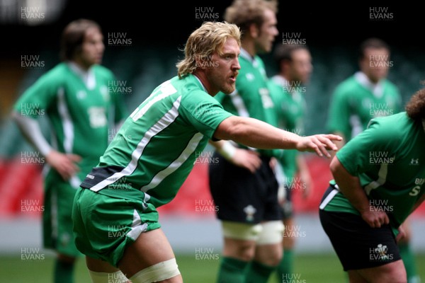 25.02.09 - Wales Rugby Training - Andy Powell in action during training. 