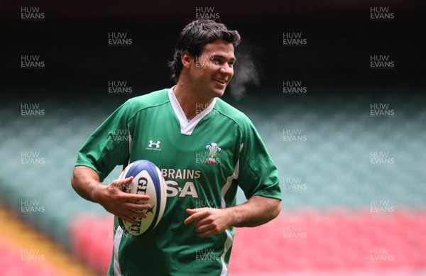 25.02.09 - Wales Rugby Training -  Michael Phillips in action during training 