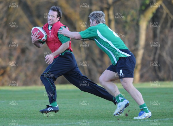 25.11.08 - Wales Rugby Training - Mark Jones in action during training 