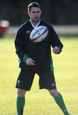 29.01.10 - Wales Rugby Training - Lee Byrne during training. 