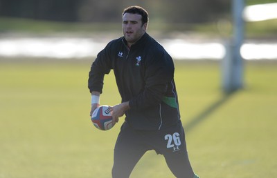 29.01.10 - Wales Rugby Training - Jamie Roberts during training. 