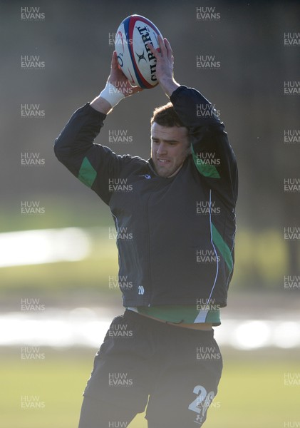29.01.10 - Wales Rugby Training - Jamie Roberts during training. 