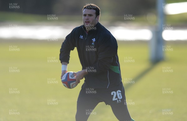 29.01.10 - Wales Rugby Training - Jamie Roberts during training. 
