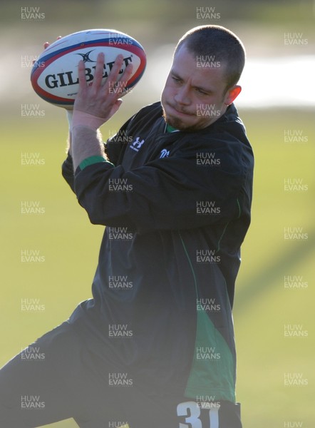 29.01.10 - Wales Rugby Training - Richie Rees during training. 
