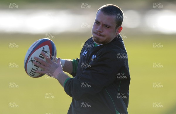 29.01.10 - Wales Rugby Training - Richie Rees during training. 