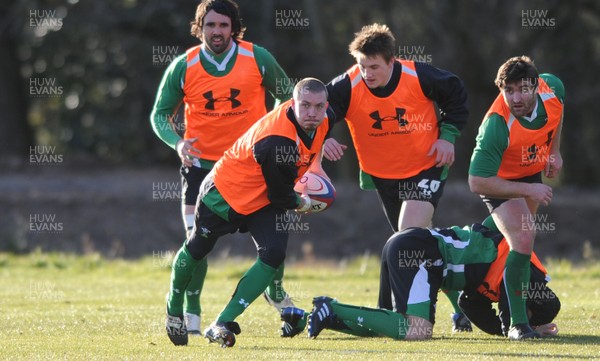 29.01.10 - Wales Rugby Training - Richie Rees during training. 