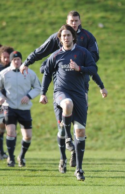 31.01.07 - Wales Rugby Training - Ryan Jones in action during training 