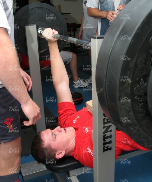 24.07.07 Wales World Cup Squad Training, St. Nazaire, France Ian Evans during a gym session at their training camp in St. Nazaire, France. Darren Griffiths/
