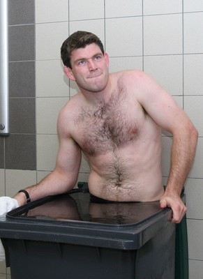 25.07.07 Wales World Cup Squad Training, St. Nazaire, France Michael Owen takes an ice bath following full contact training at  Wales' training camp in St. Nazaire, France. 