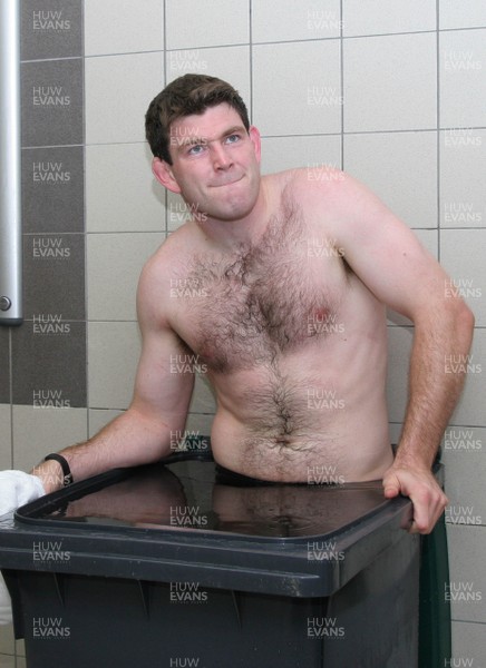 25.07.07 Wales World Cup Squad Training, St. Nazaire, France Michael Owen takes an ice bath following full contact training at  Wales' training camp in St. Nazaire, France. 