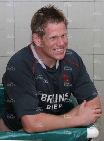 25.07.07 Wales World Cup Squad Training, St. Nazaire, France Rhys Thomas takes to the ice bath following full contact training at  Wales' training camp in St. Nazaire, France. 