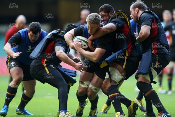 030216 - Wales Rugby Training - Bradley Davies during training