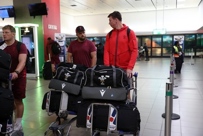 130726 - Wales Rugby team travel to South Africa from Argentina - Nicky Smith and Adam Beard