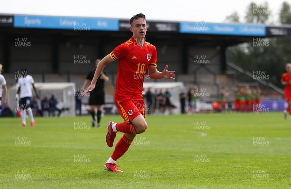 030921 - Wales U18 v England U18, International Friendly Match - Luke Harris of Wales celebrates after he scores goal