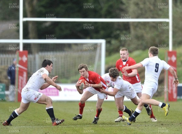 100311 - Wales U18 v England U18 - Dan Brooks of Wales is tackled 