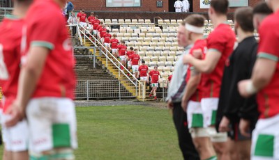 260323 - Wales U18 v England U18 - The Wales team make their way to the pitch