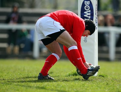 01.04.08 - Wales v France - Under 18 Six Nations 2008 - Adam Hughes of Wales scores a try  