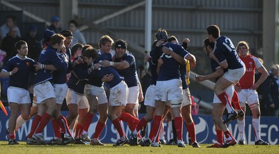 06.03.11 - Wales Under 18 v France Under 18 - France players celebrate at the end of the game. 