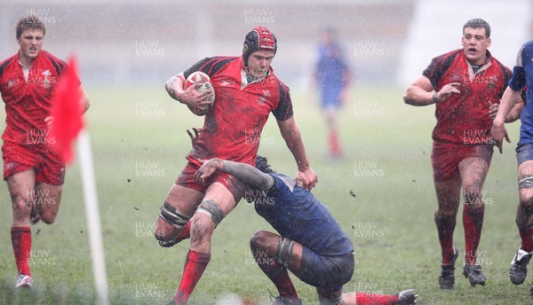 24.02.08 .. Wales U18 XV v France U18 Academy, Ebbw Vale -  Wales' Tomos Crandon 