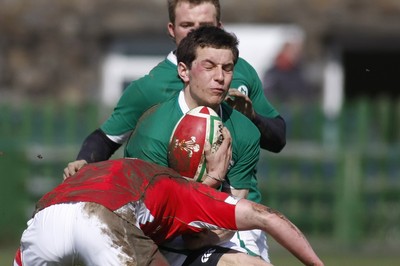 02.04.10 Ireland U18 v Wales U18 - Under 18s 5 Nations Festival -  Ireland's Charlie Simpson is tackled by Wales' Harry Robinson. 