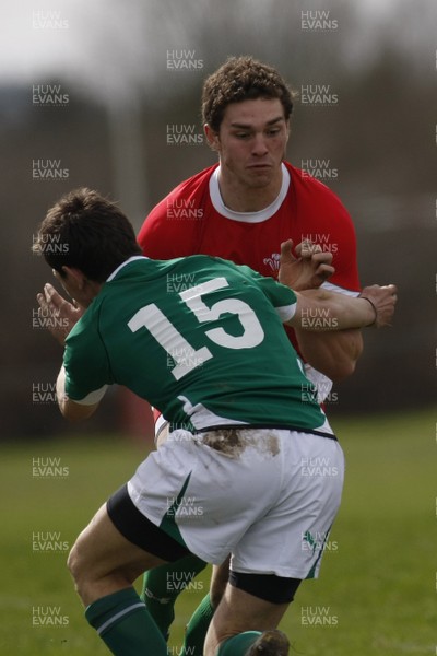 02.04.10 Ireland U18 v Wales U18 - Under 18s 5 Nations Festival -  Wales' George North is tackled by Ireland's Charlie Simpson. 