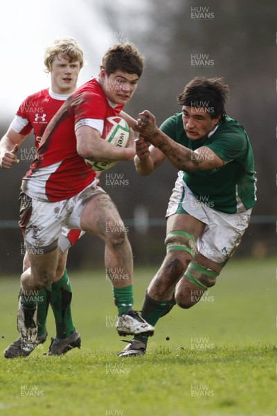 02.04.10 Ireland U18 v Wales U18 - Under 18s 5 Nations Festival -  Wales' Harry Robinson hands off Ireland'sYAsin Browne. 