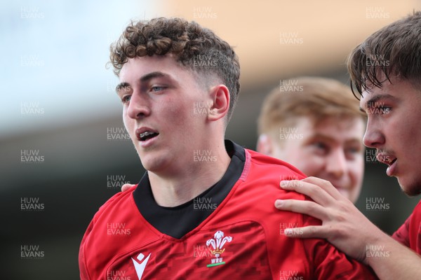 110823 - Wales v Ireland - U18 Festival of Rugby - Jac Wyn Roberts after scoring a Welsh try