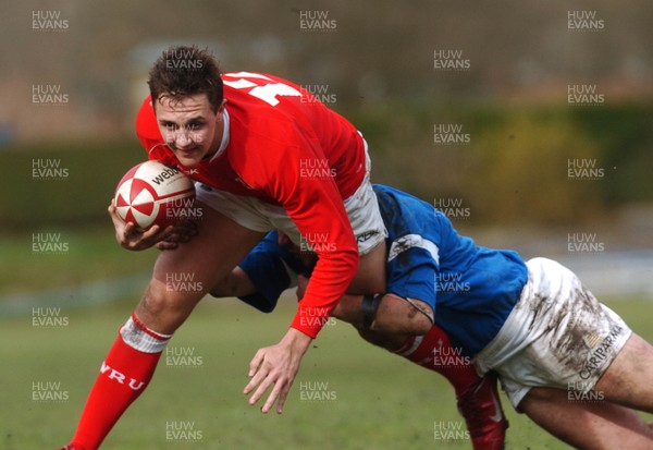 11.03.07 - Under 18 Six Nations Wales u18 v Italy u18 Wales' Ashley Beck is tackled 
